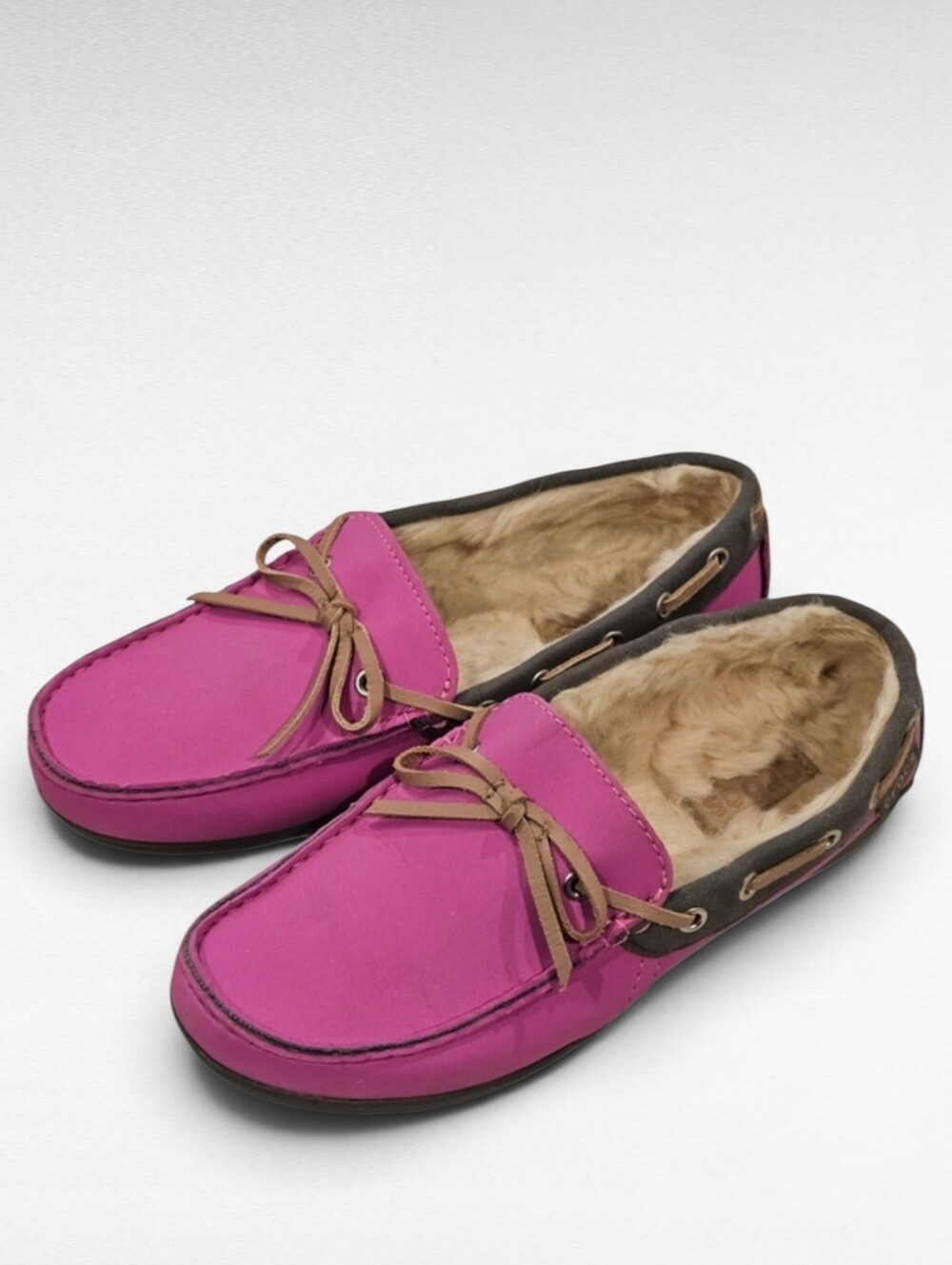CROCS Wrap Colorlite Lined Loafer Wild Orchid Pink and Gray Size 6